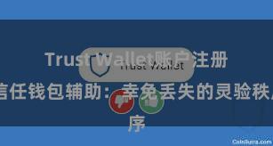 Trust Wallet账户注册 信任钱包辅助：幸免丢失的灵验秩序